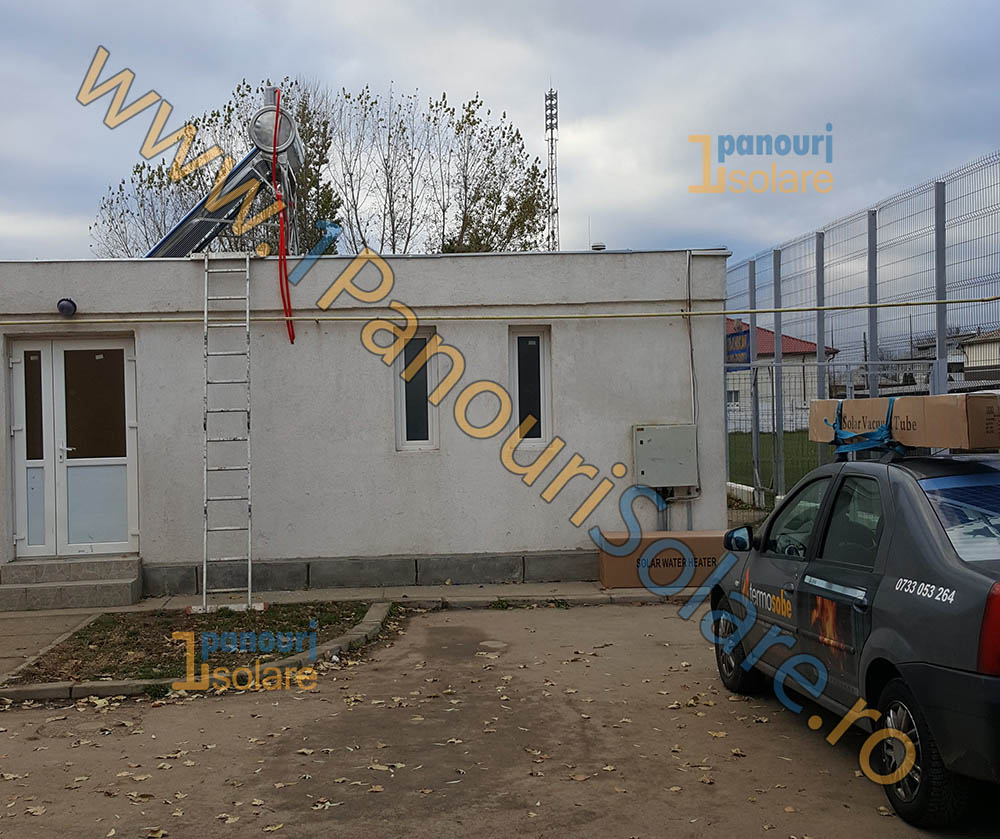 Montaj panou solar nepresurizat 150 litrii - scoala comuna Chiscani, judetul Braila